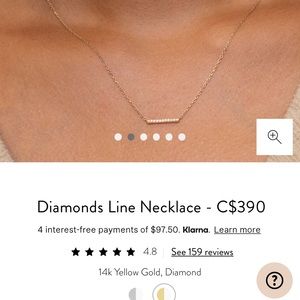 Mejuri Diamonds Line Necklace—14k gold + diamonds